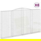  Obokane gabion košare 8 kosa 400x50x220/240 cm pocinkano železo, (21732399) | Shoptok.si