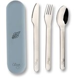 Citron Pribor za jelo od nehrđajućeg čelika Spaceship Dusty Blue cutlery_set_silicone_dusty_blue | shoptok.hr