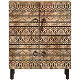 vidaXL Komoda 60x33,5x75 cm trden robusten mangov les in kovina | Shoptok.si