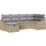  6-dijelni vrtni sofa set s jastučićima bež poli ratan | shoptok.hr