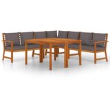  7-dijelni vrtni blagovaonski set s jastucima od bagremovog drva | shoptok.hr