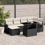 vidaXL 7-dijelni set vrtnih sofa od poliratana s jastucima crni | shoptok.hr