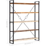 Police za knjige s 5 razina 140x30x180 cm od obnovljenog drva | Eponuda.com