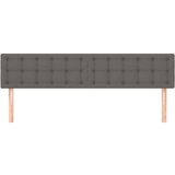  Posteljno vzglavje 2 kosa sivo 100x5x78/88 cm umetno usnje, (20792898) | Shoptok.si