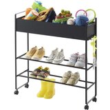YAMAZAKI Crni metalni ormar za dječje cipele 74,5x74,5x22 cm Tower – | shoptok.hr