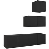 Furnova Komplet TV omaric 4-delni črna iverna plošča, (21923565) | Shoptok.si