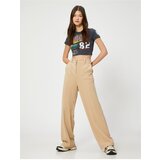 Koton Fabric Trousers Straight Leg Ribbed Pocket Detailed Buttoned Cene