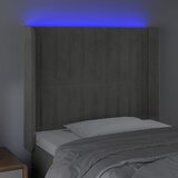  LED uzglavlje svjetlosivo 103 x 16 x 118/128 cm baršunasto | shoptok.hr