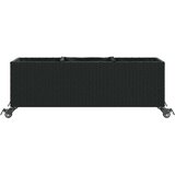vidaXL Vrtna sadilica s kotačima 3 posude crna 107x32x38 cm poliratan | shoptok.hr
