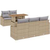  vrtnh sedežna garnitura Set 6 Bež Poly ratan, (22064920) | Shoptok.si