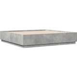  Okvir kreveta s LED svjetlima boja betona 200 x 200 cm drveni | shoptok.hr