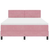 vidaXL Box Spring Krevet s Madracem Ružičasta 160x200 cm Baršun | shoptok.hr