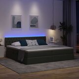  LED krevet za pohranu s madracem Tamnosiva 200 x 200 cm Tkanina | Eponuda.com