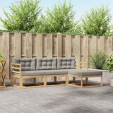  Set vanjskih sofa 4 pcs Bijela i svjetlosiva Poliester | shoptok.hr