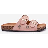 Boto Women's sandals on cork sole with buckles and embellishments light pink Efadelis | ePonuda.com