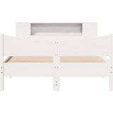 vidaXL Posteljni okvir brez vzmetnice bel 150x200 cm trdna borovina | Shoptok.si