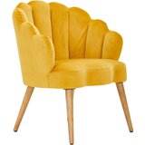 MID.YOU FOTELJ, rumena, ekru les, tekstil | Shoptok.si