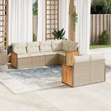 vidaXL 7-dijelni set vrtnih sofa od poliratana s jastucima bež | shoptok.hr