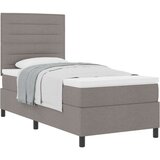 Box postelja z box spring in vzmetnico taupe enojna tkanina, (22081052) | Shoptok.si