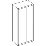 mauser Omara s krilnimi vrati, VxŠ 1956 x 800 mm, jeklena plošča, 4 police, čiste bele / golobje modre / čiste bele barve | Shoptok.si