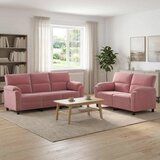 Set sofe 2 pcs Ružičasta Baršun - Ružičasta 2-sjedalo (140 cm) + 3-sjedalo | shoptok.hr