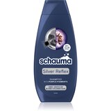 Schwarzkopf Schauma Silver Reflex šampon za neutraliziranje bakrenih tonova za posvijetljenu, hladno plavu kosu s pramenovima 400 ml | shoptok.hr