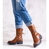 Gemre Brown eco-leather ankle boots Sahera | Shoptok.si