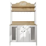 Hanah home FRN-20075-1 WoodenWhite Coffee Bar Cabinet | ePonuda.com