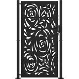  Vrtna vrata crna 100x175 cm čelična dizajn plamena | shoptok.hr