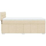 vidaXL Box spring postelja z vzmetnico krem 90x200 cm blago | Shoptok.si