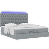 vidaXL okvir kreveta s madracima svijetlosivi 200x200cm od tkanine | shoptok.hr