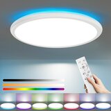 Nettlife LED stropna svetilka za spalnico in kuhinjo, ravna svetilka RGB 23W, okrogla kopalniška svetilka, 30CM, daljinski upravljalnik, (22111165) | Shoptok.si