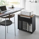 YAMAZAKI Črn kovinski regal na koleščkih 60x59x35 cm Tower – | Shoptok.si