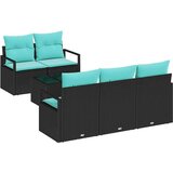  Set sofe 6 pcs Crna i Tirkizna poliratan | shoptok.hr