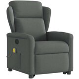 vidaXL Masažni naslonjač na podizanje od tkanine tamnosivi | shoptok.hr