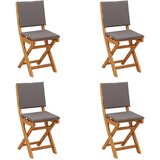  Vanjske bistro stolice 4 pcs Tamnosiva 38 x 46 x 85 cm - 4 Prirodna i tamnosiva | shoptok.hr