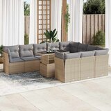 vidaXL 11-dijelni set vrtnih sofa od poliratana s jastucima bež | shoptok.hr
