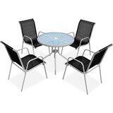  5-dijelni vrtni blagovaonski set čelični crni | shoptok.hr