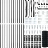 vidaXL Euro ograda s 13 šiljastih stabloa 0.4x50 m pocinčanog čelika siva | shoptok.hr