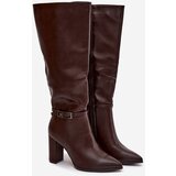 Boto Women's insulated heeled boots with buckle chocolate Fionelle Cene