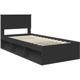  Krevetna konstrukcija Crna 90 x 190 cm Čvrsto borovo drvo | shoptok.hr