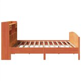  Knjižna postelja brez vzmetnice vošč. rjava 200x200 cm borovina, (21611325) | Shoptok.si