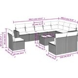  11-dijelni set vrtnih sofa od poliratana s jastucima smeđi | shoptok.hr