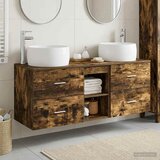  Set namještaja za kupaonicu 3 kom. Dimljeni hrast Smeđa 49.5 x 44.5 x 66 cm Cijene