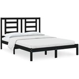 Posteljni okvir črn iz trdne borovine 135x190 cm 4FT6, (20647466) | Shoptok.si