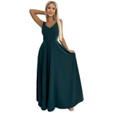 Numoco Long elegant dress with a neckline