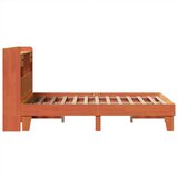  Posteljni okvir brez vzmetnice voščeno rjav 135x190 cm borovina, (21611614) | Shoptok.si