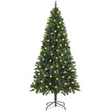 vidaXL Umjetno božićno drvce s LED svjetlima i šiškama zeleno 180 cm | shoptok.hr