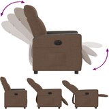  Električni naslanjač rjavo blago | Shoptok.si