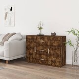  Komoda boja dimljenog hrasta 91x29,5x65 cm konstruirano drvo | shoptok.hr